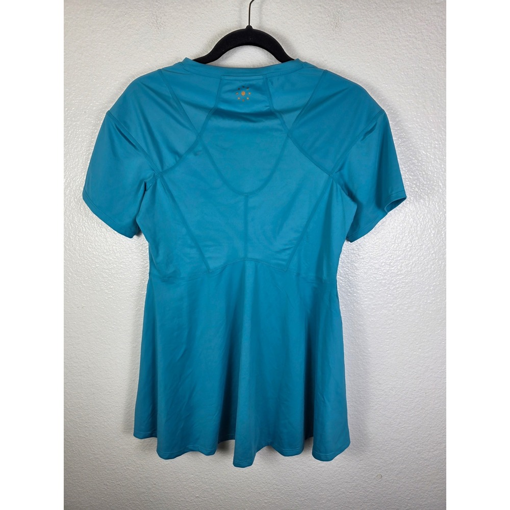 Copper Life Tahitian Teal Peplum Short Sleeve Shirt XL‎ V-Neck Copper Znergy - Picture 2 of 7